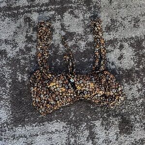 Garage brown flower crop top